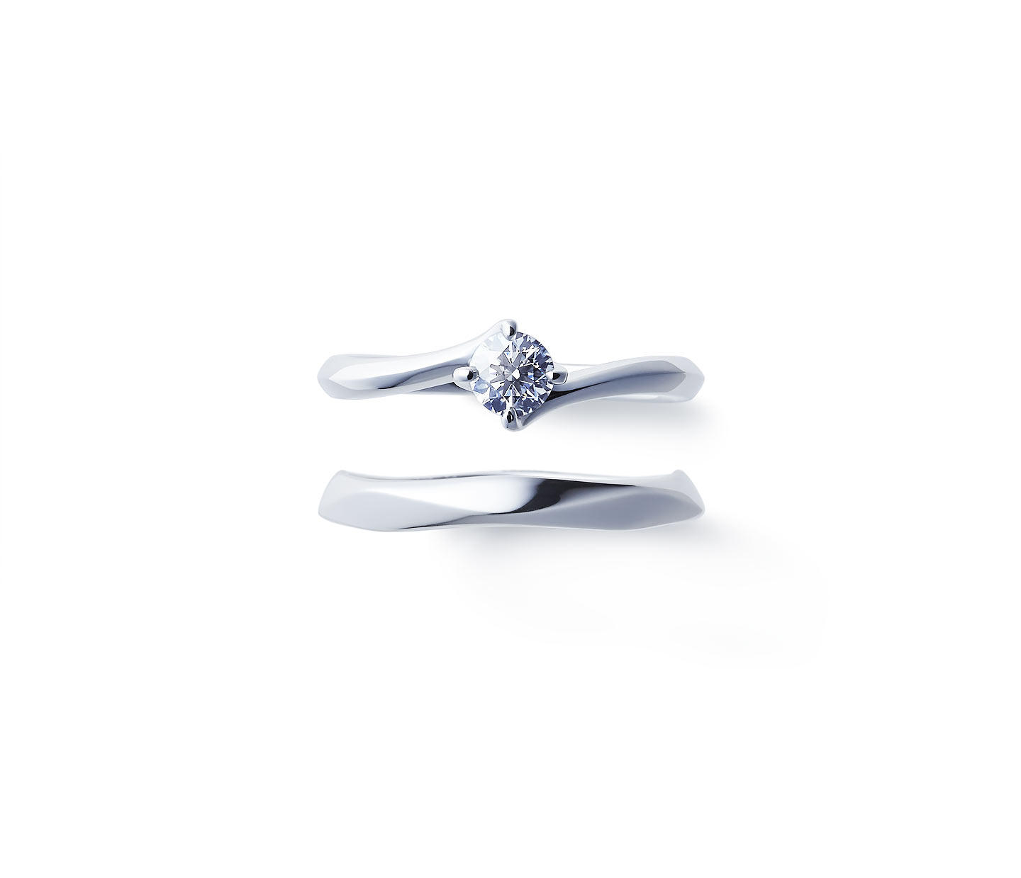 婚約指輪“柊” 結婚指輪“由良”との重ね付け