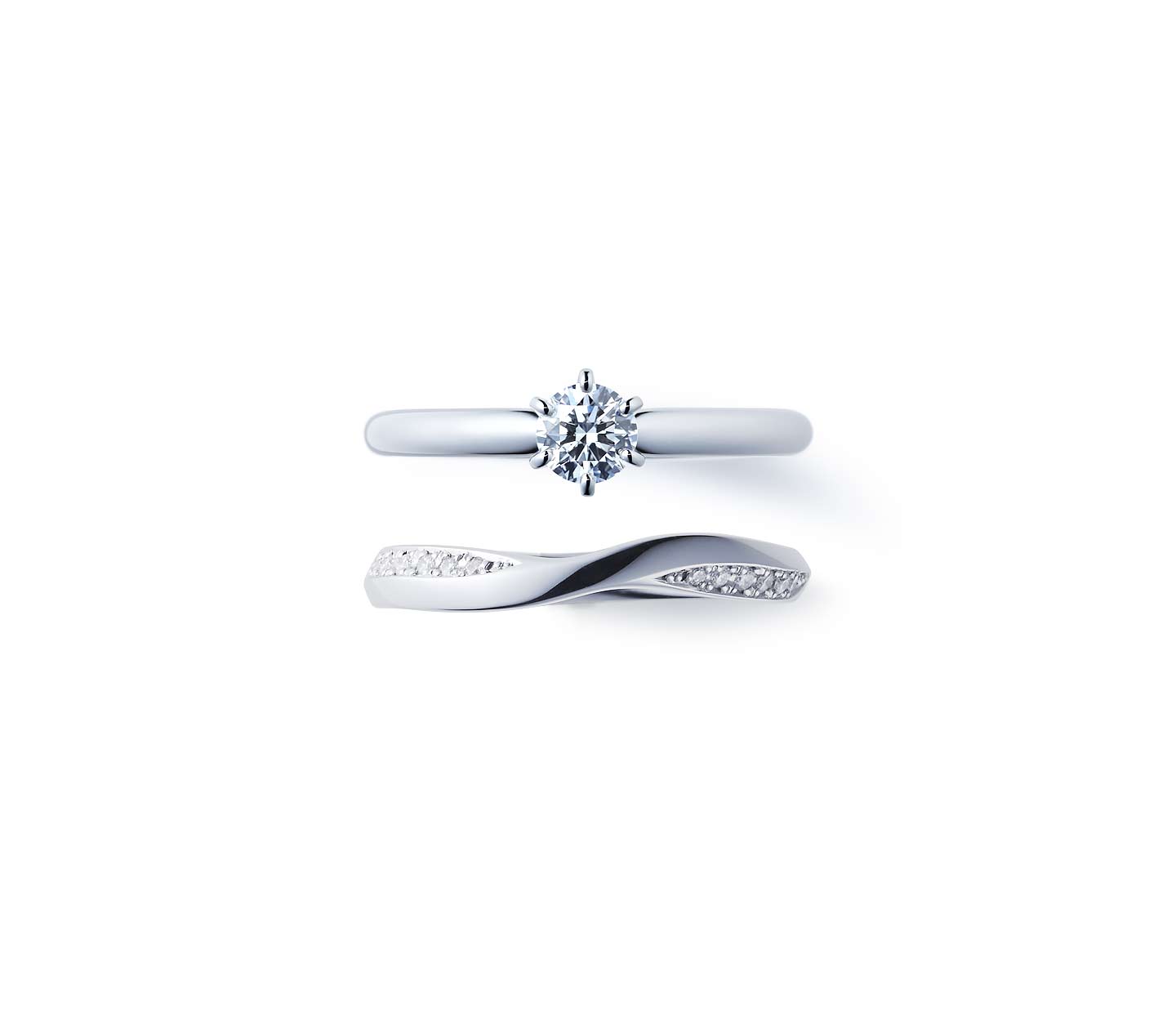 婚約指輪“ことほぎ” 結婚指輪“茜雲”との重ね付け