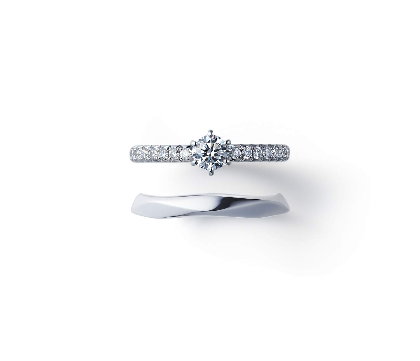 婚約指輪“ことほぎ” 結婚指輪“由良”との重ね付け