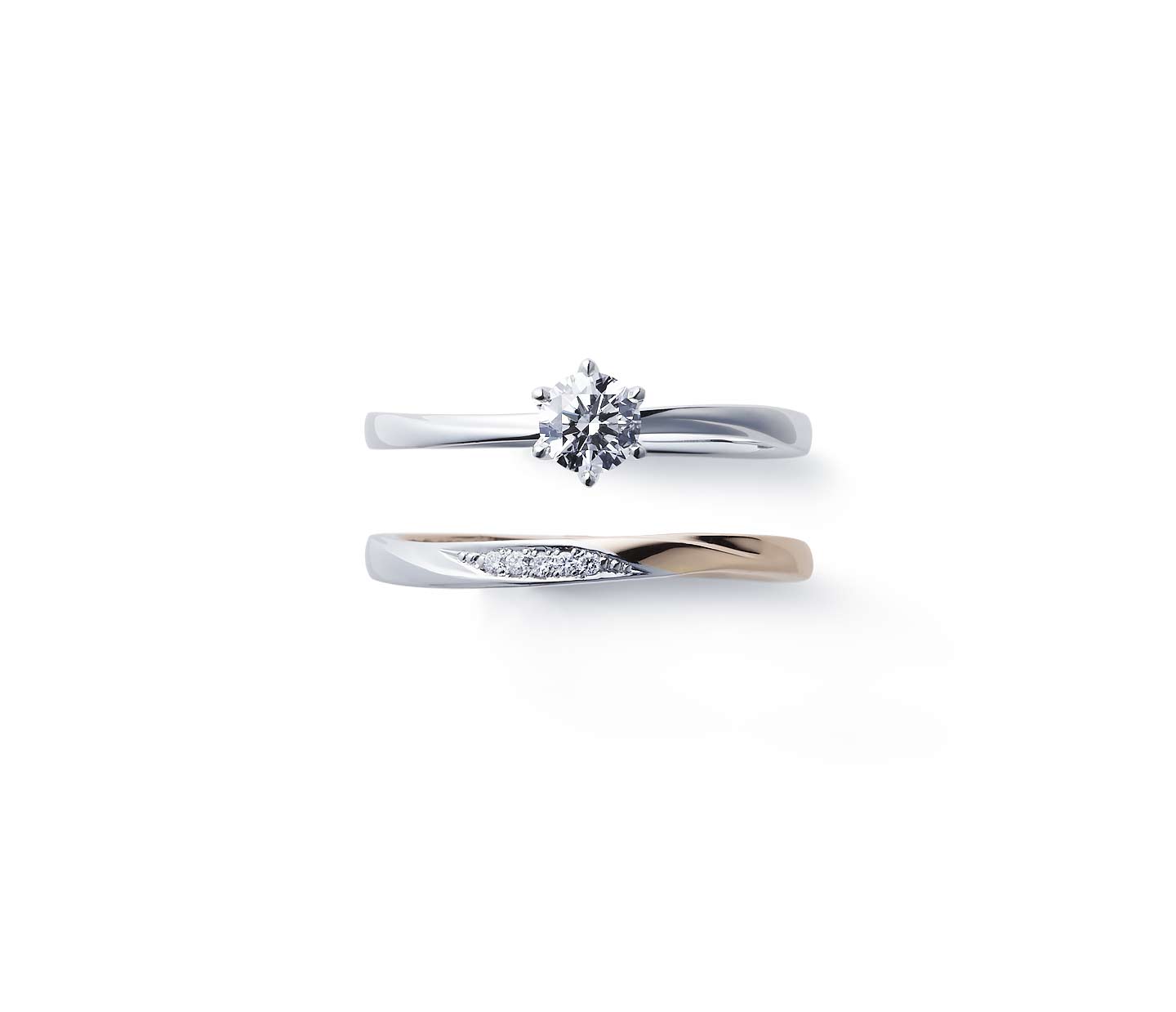 結婚指輪“雪佳景”とのセットリング