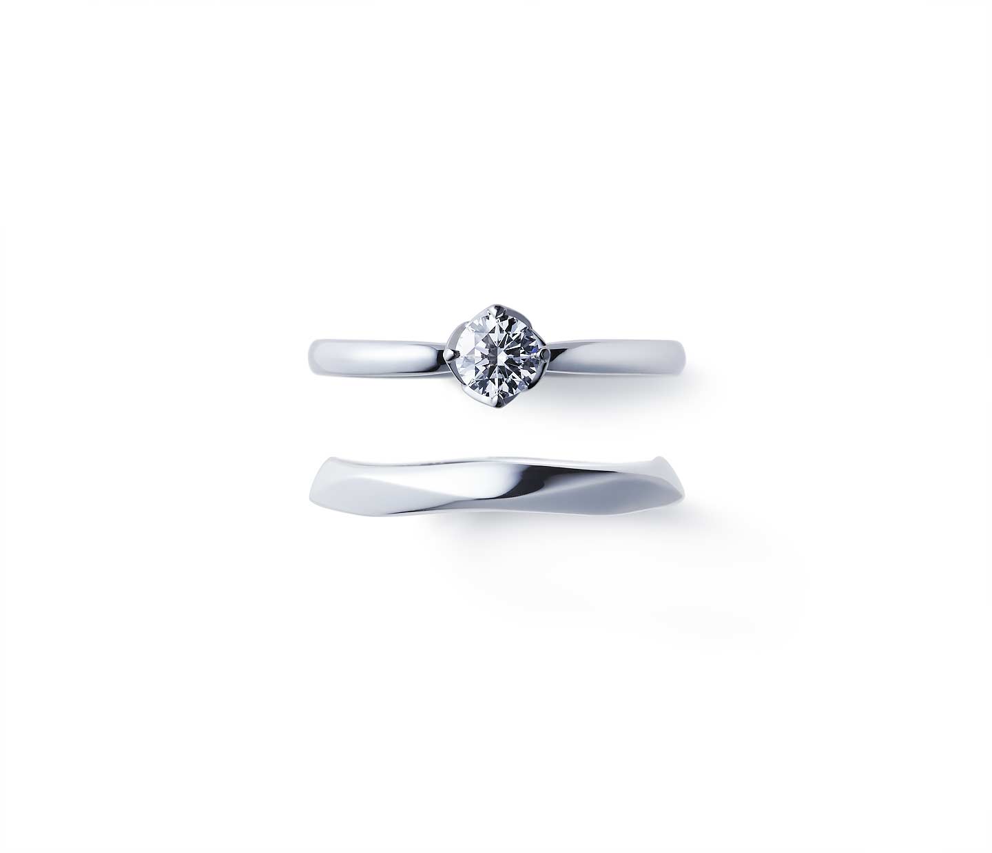 婚約指輪“結” 結婚指輪“由良”との重ね付け
