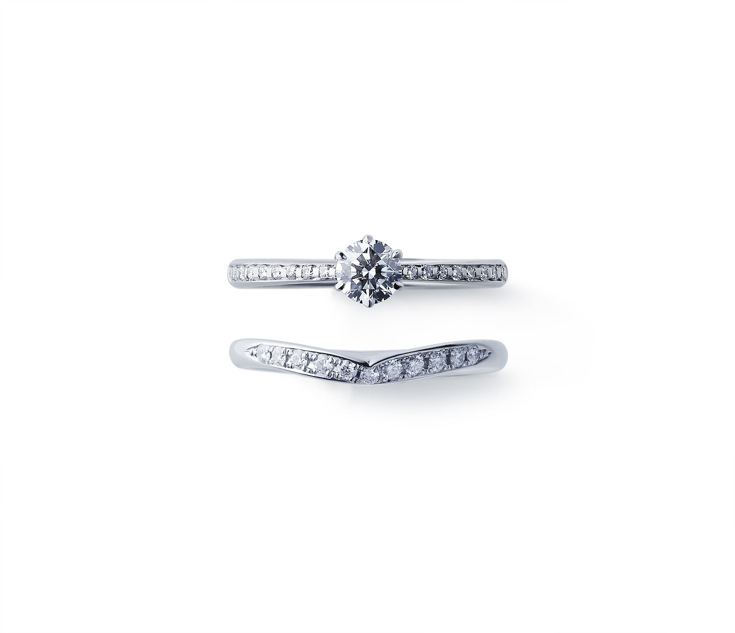 婚約指輪“かれん” 結婚指輪“睡蓮”との重ね付け
