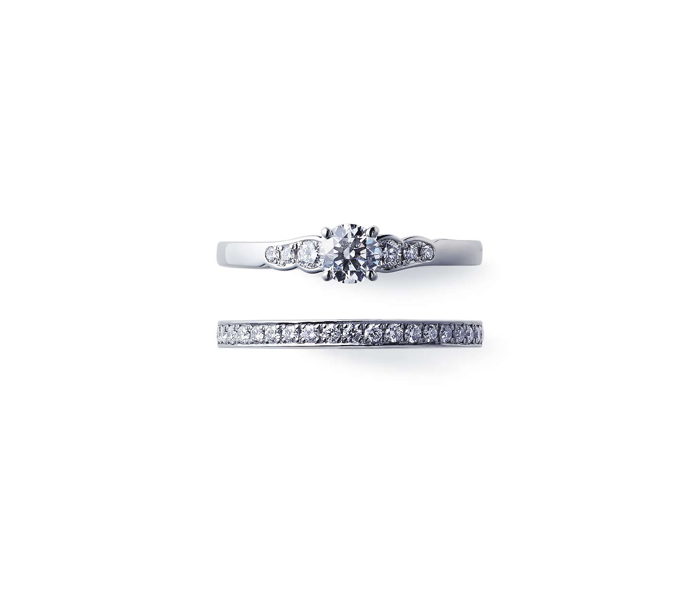婚約指輪“花麗” 結婚指輪“花麗”との重ね付け