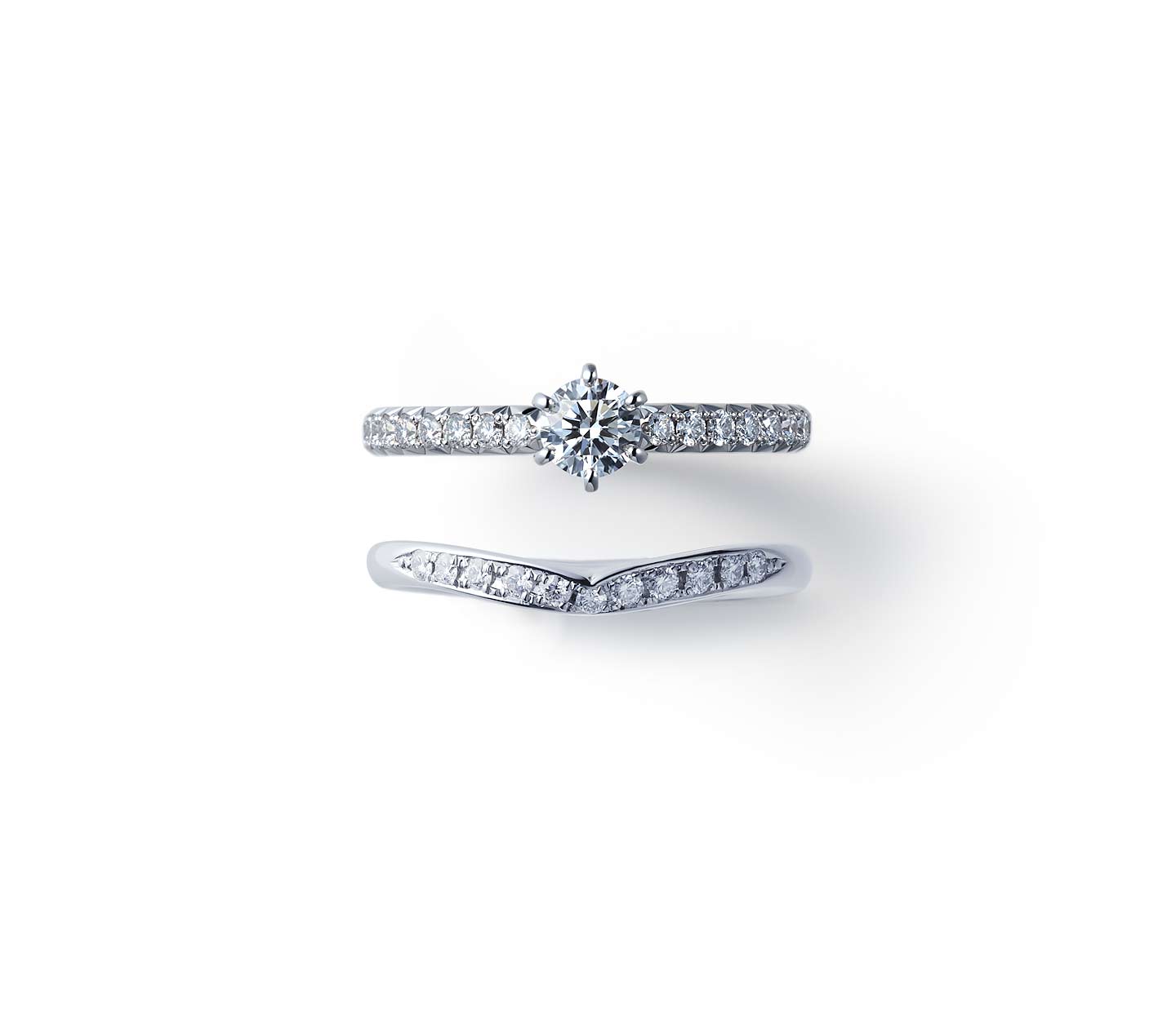 婚約指輪“ことほぎ” 結婚指輪“睡蓮”との重ね付け