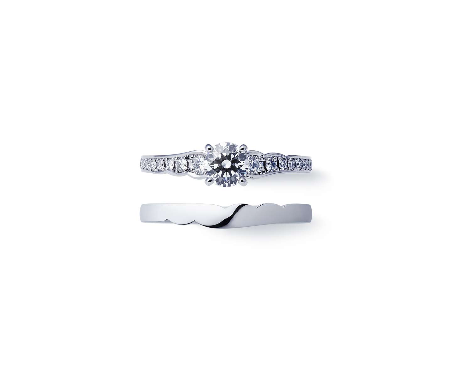 婚約指輪“花麗” 結婚指輪“花麗”とのセットリング