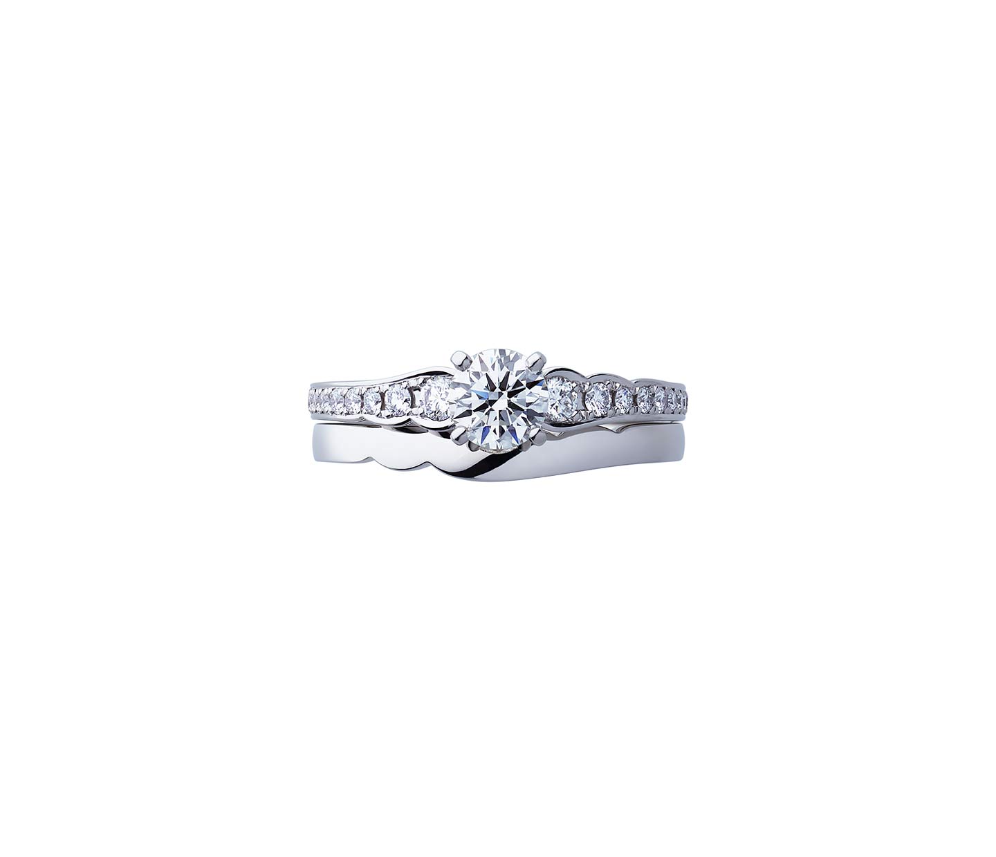 結婚指輪“花麗”とのセットリング