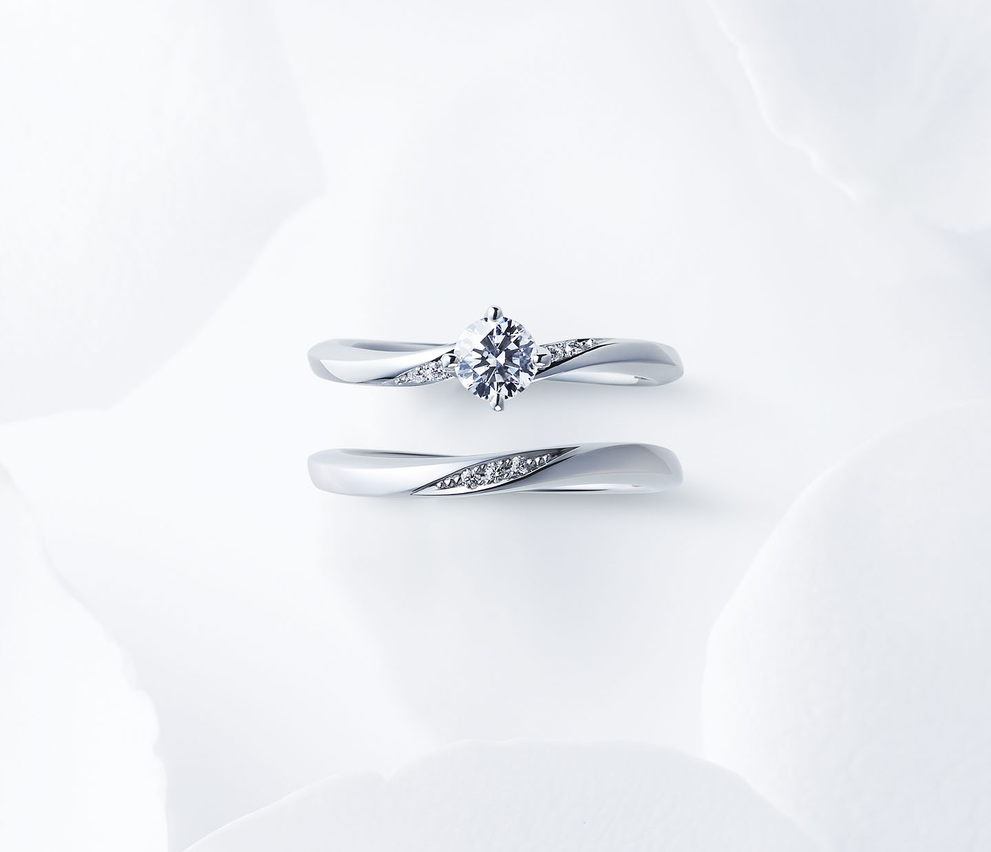 暁・茜雲（婚約指輪 3852・結婚指輪 3392ND）｜セットリング｜結婚指輪