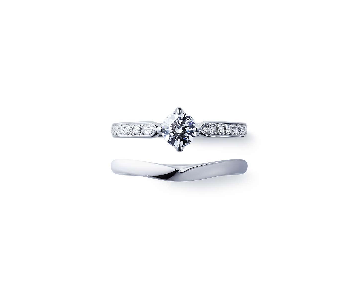婚約指輪“睡蓮” 結婚指輪“睡蓮”とのセットリング
