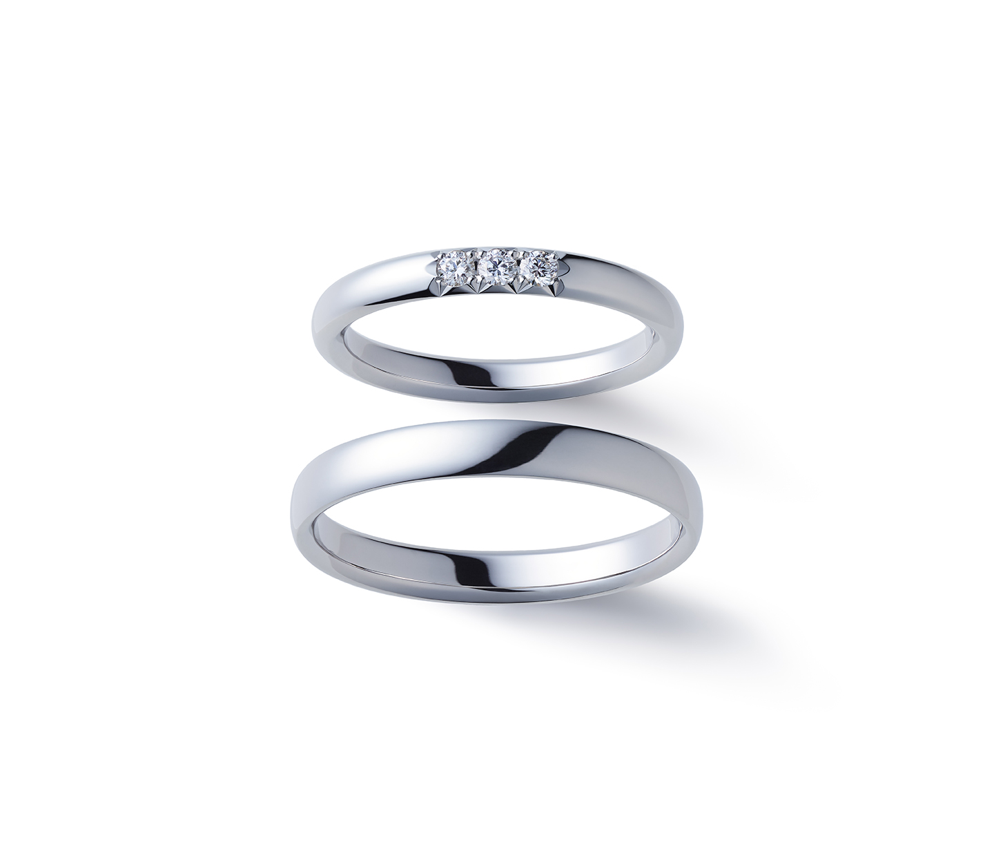 ことほぎ（プレインタイプ メレ・3石・幅2.5mm / ナチュラルタイプ