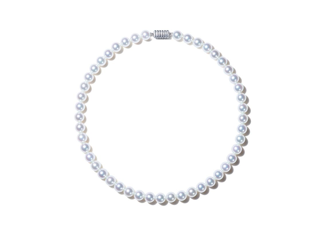 高品質海水白真珠ネックレス925足銀8mm 高品質海水白真珠ネックレス925足銀8mm ネックレス（3835-3935）｜白澄花｜