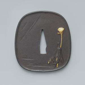 蓮池に川蝉図鐔｜和彫りの名品 ｜和彫り 伝統の彫金技術｜結婚指輪