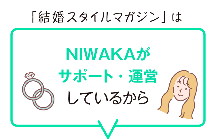 「結婚スタイルマガジン」はNIWAKAがサポート・運営しているから