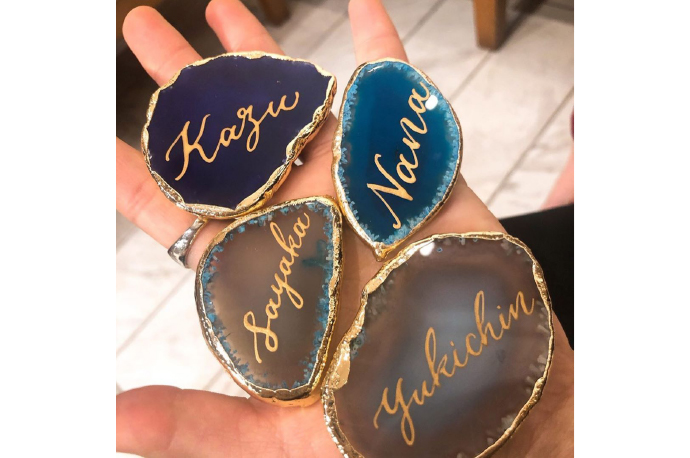 お洒落な手作り席札1