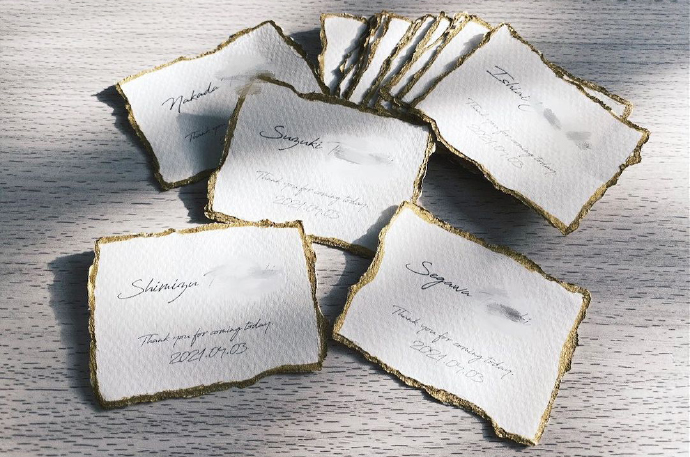 お洒落な手作り席札3