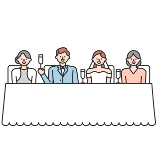 ゲストと一緒に食事